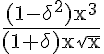 5$\rm \frac{(1-\delta^2)x^3}{(1+\delta)x\sqrt{x}}